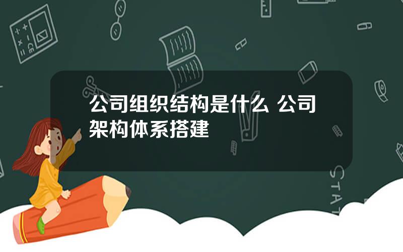 公司组织结构是什么 公司架构体系搭建